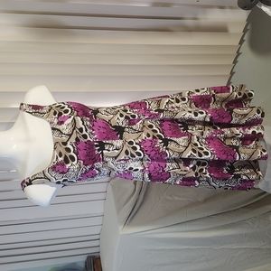 NINE WEST Abstract Floral Dress-Sz 2